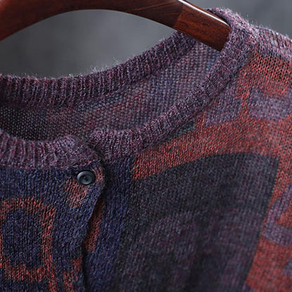 Bequemes Pulloverkleid-Outfit Damen Strickdruck Split Plissee Frühlings-Maxikleid