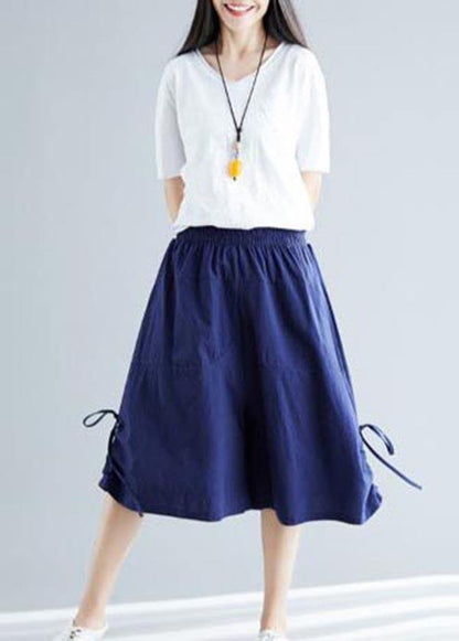 Comfy White Wide Leg Cotton Linen Pants Summer - SooLinen