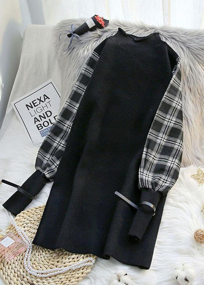 Comfy beige clothes patchwork sleeveless trendy plus size spring knitwear - SooLinen