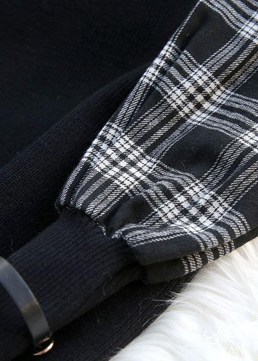 Comfy beige clothes patchwork sleeveless trendy plus size spring knitwear - SooLinen