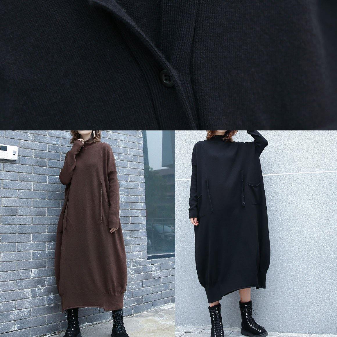 Cozy two ways to wear Sweater weather Moda black Mujer knit dress fall - SooLinen