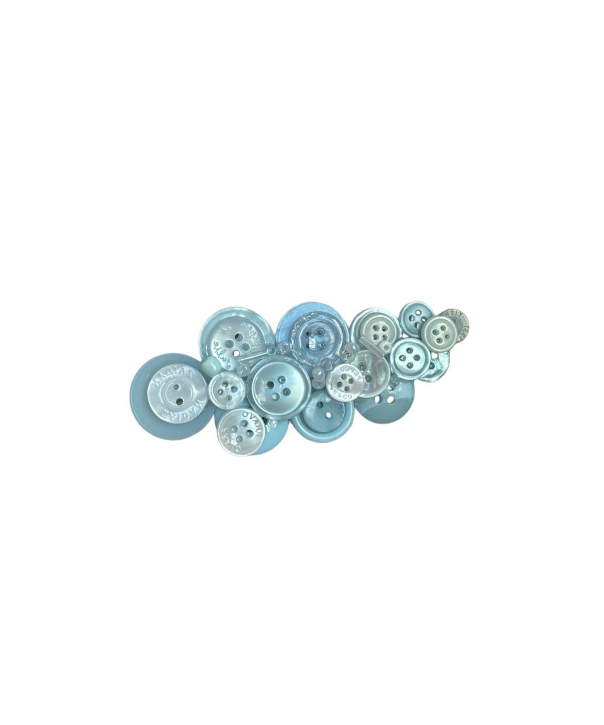 Cut Blue Acrylic Button Hairpin