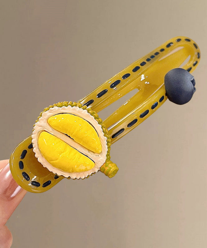 Cut Yellow Alloy Fruit Hairpin