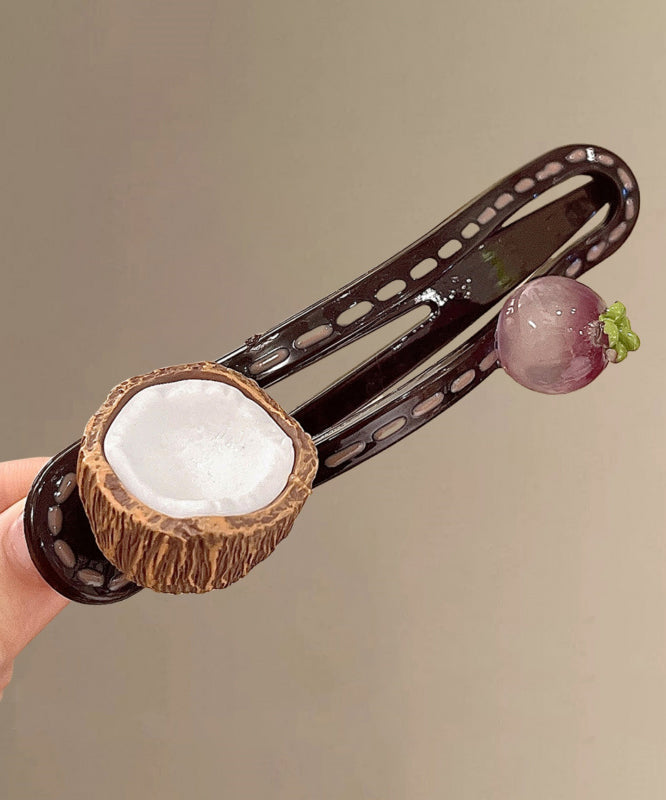 Cut Yellow Alloy Fruit Hairpin