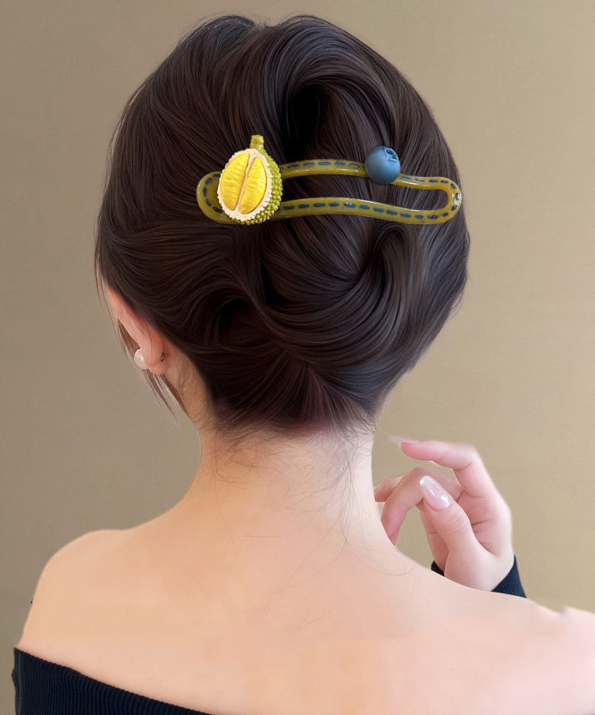 Cut Yellow Alloy Fruit Hairpin
