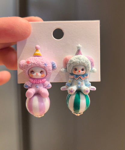 Cute Asymmetrical Alloy Cartoon Doll Stud Earrings