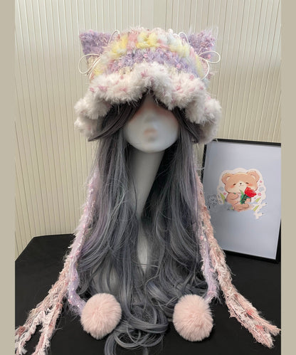 Bonito gorro de punto negro, grueso, cálido y versátil de polar.