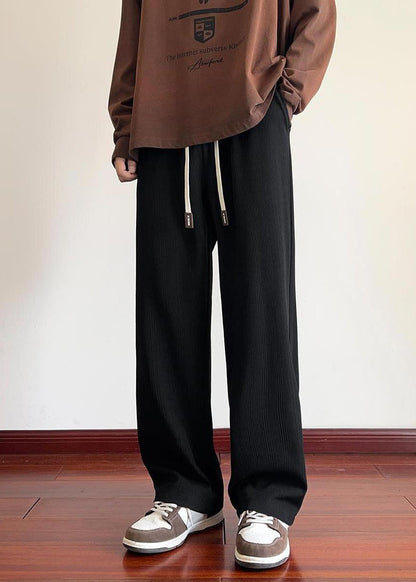 Cute Black Oversized Pockets Corduroy Men Pants Casual Clothing Winter