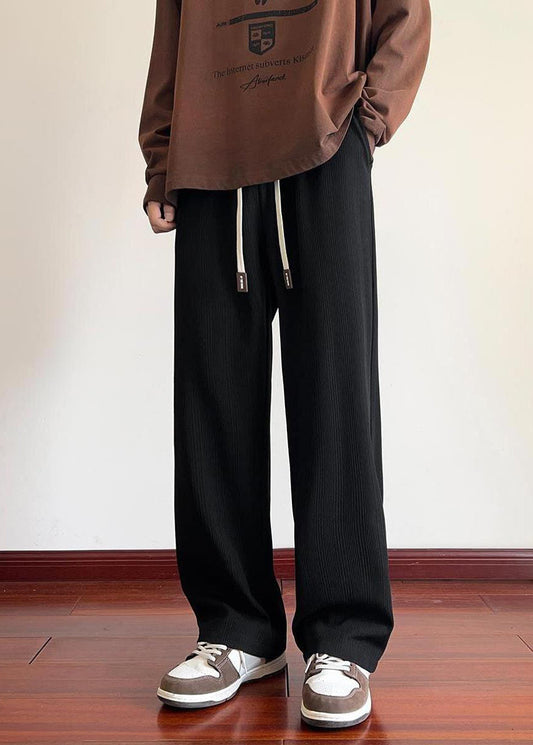 Cute Black Oversized Pockets Corduroy Men Pants Casual Clothing Winter