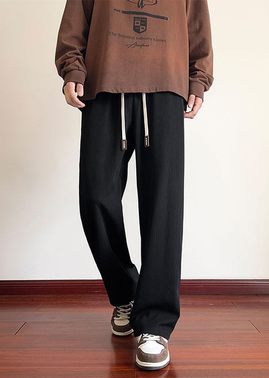 Cute Black Oversized Pockets Corduroy Men Pants Casual Clothing Winter