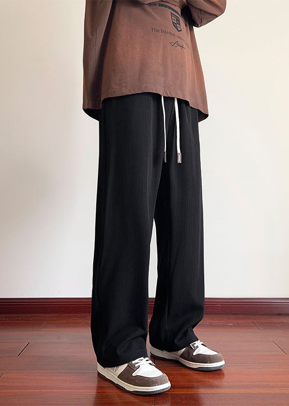 Cute Black Oversized Pockets Corduroy Men Pants Casual Clothing Winter