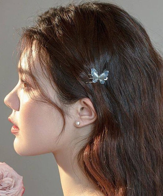 Cute Blue Alloy Zircon Butterfly Crystal Hairpin Two-Piece Set