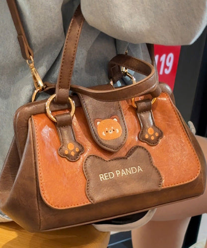 Cute Brown Durable Faux Leather CrossBody Bag