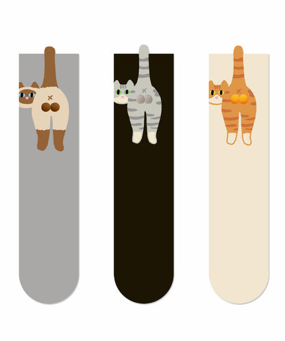 Niedliche Baumwollsocken mit Katzenmotiv, mittelhoch, bis zur Wade