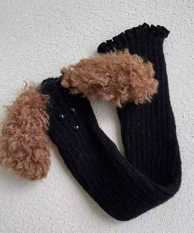 Cute Cartoon Coffee Fuzzy Fur Knit Sock Covers