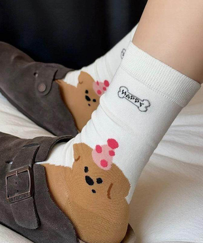 Cute Cartoon Thin Mid Calf Socks Summer