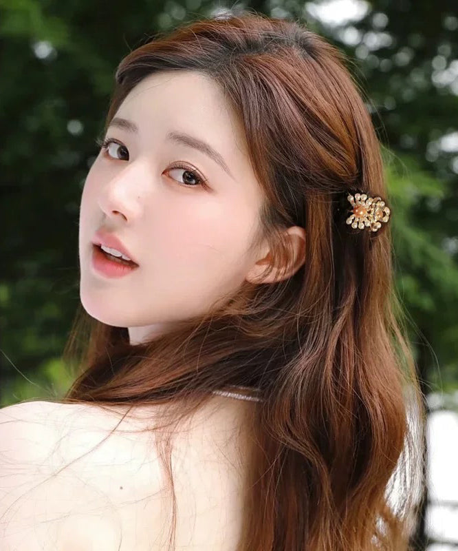 Niedliche Haarnadel aus Goldlegierung und Perle mit vier Kombinationsmöglichkeiten