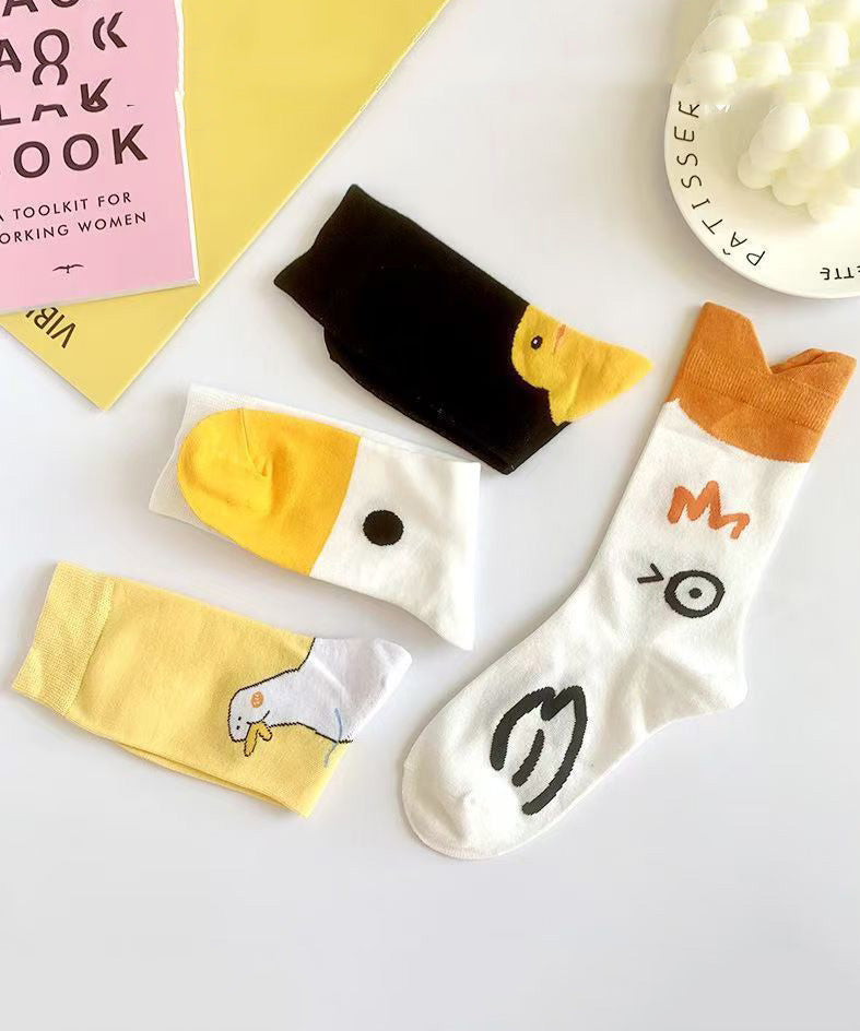 Cute Japanese Style Duck Cartoon Mid Calf Socks