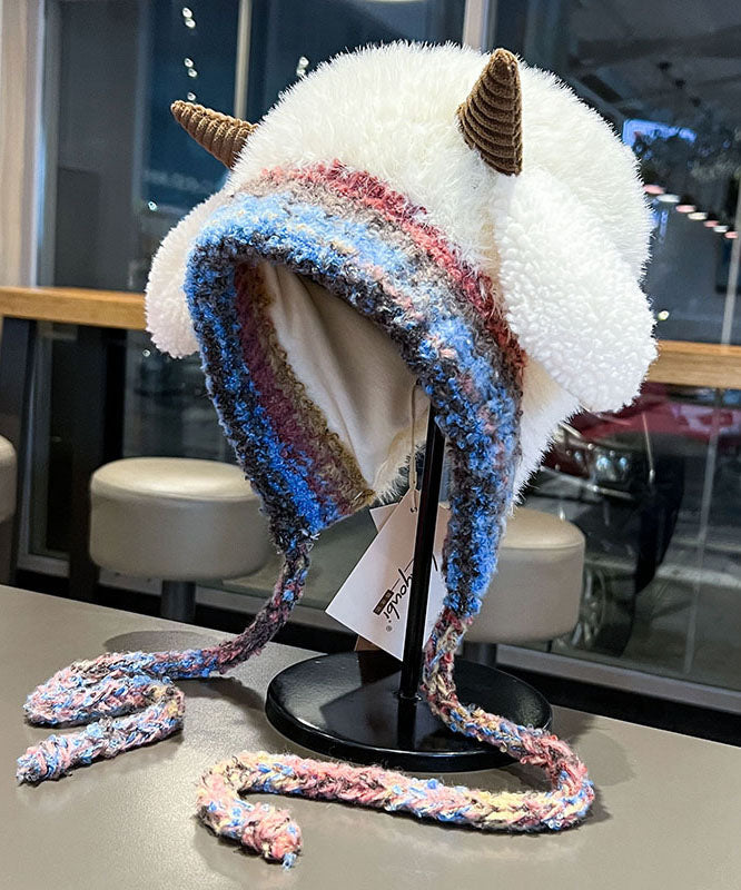 Bonito gorro boonie de punto de polar grueso y cálido de color caqui para invierno