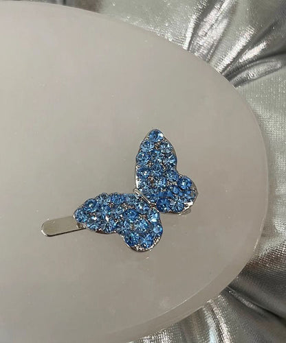 Cute Pink Alloy Zircon Butterfly Hairpin