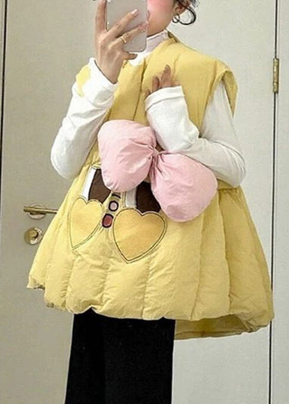 Niedliches zweiteiliges Set aus warmer Weste und T-Shirt mit rosa Schleifenmuster für den Winter