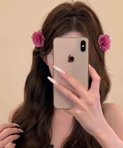 Cute Pink Rose Alloy Floral Four Hairpin