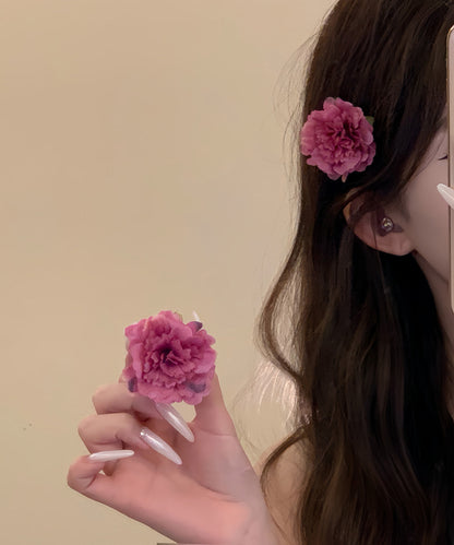 Cute Pink Rose Alloy Floral Four Hairpin