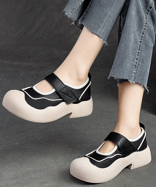 Süße rosa Loafer mit Schnallenriemen und dicker Sohle