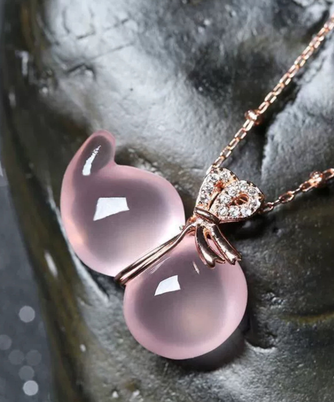 Süßes rosa Sterling Silber Kristall Kürbis Charm Armband