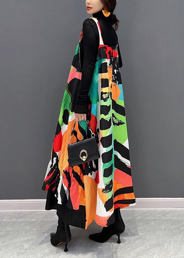 Süßes rotes Maxikleid mit Schlitzausschnitt und Print für den Herbst