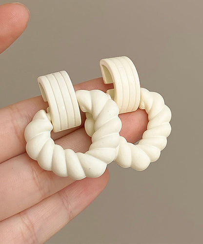 Süße Rose Acryl Liebe Fried Dough Twists Hohle Tropfen Ohrringe