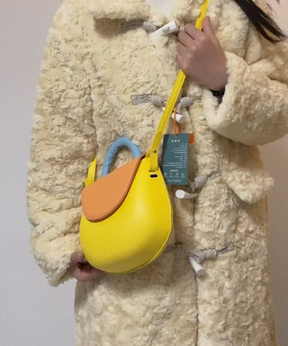 Niedliche gelbe, robuste und vielseitige Tragetasche aus Kunstleder