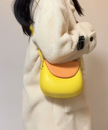 Niedliche gelbe, robuste und vielseitige Tragetasche aus Kunstleder