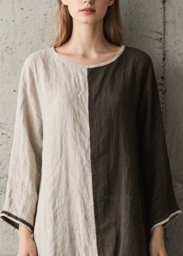 DIY Asymmetrisches Patchwork-Baumwollkleid mit niedrigem und hohem Bund (Frühling)