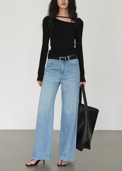 DIY Schwarze asymmetrische Baumwolltops für den Frühling