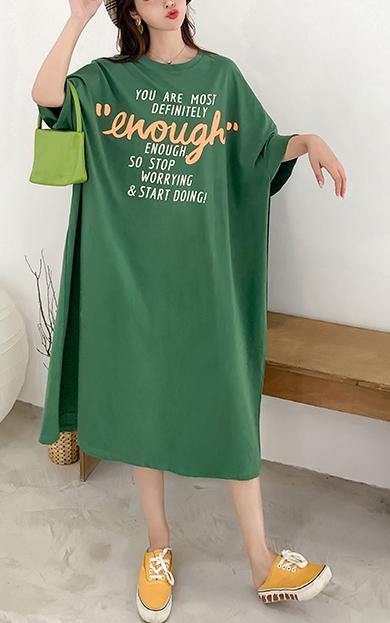 DIY Black Graphic Cotton Summer Dresses - SooLinen