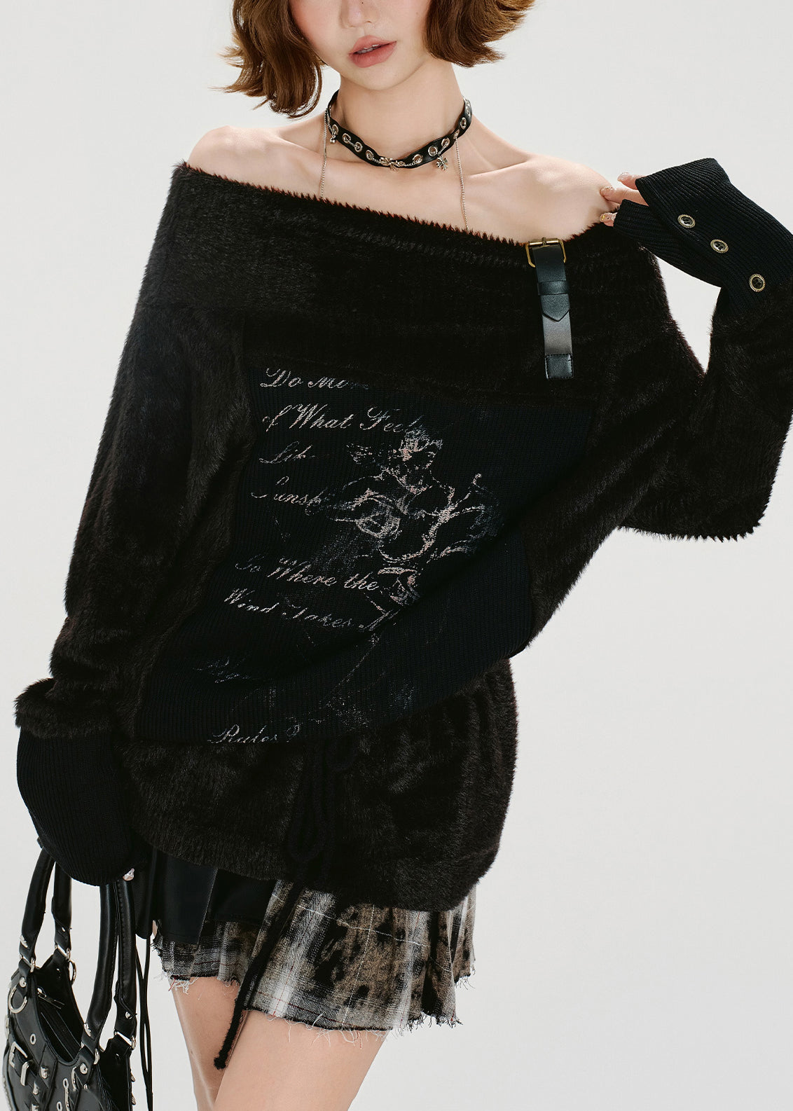 Camisas de punto con cuello halter y hombros descubiertos para invierno, hechas a mano