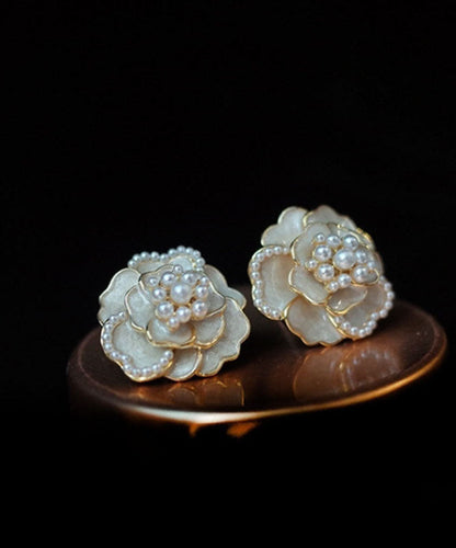 DIY Schwarze Sterling Silber Legierung Perle Öl Tropfen Ohrstecker