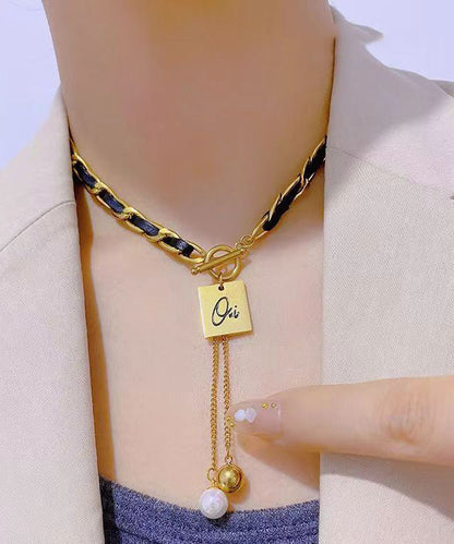 DIY Halskette mit schwarzem Sterlingsilber-Overgild-Perlenanhänger