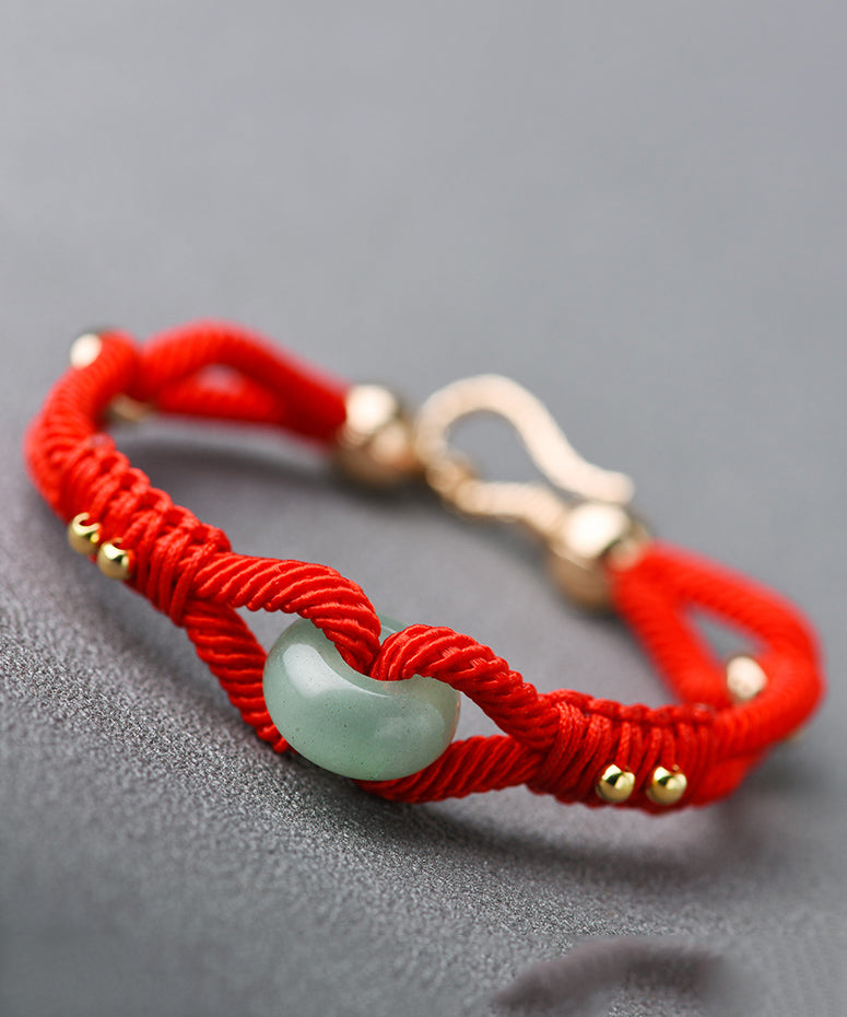 DIY schwärzlich-grünes handgestricktes Jadearmband