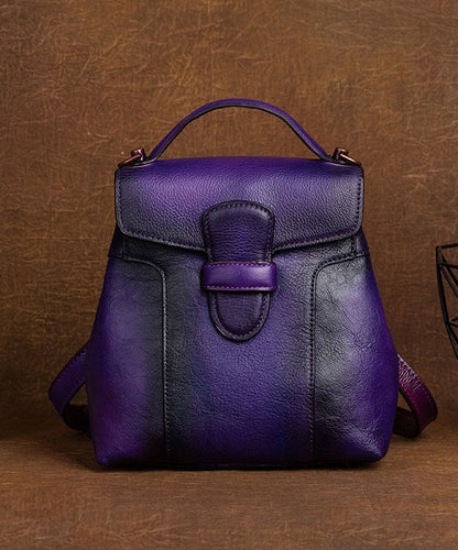 DIY Blaue orientalische Gemälde Kalbsleder Rucksack Tasche