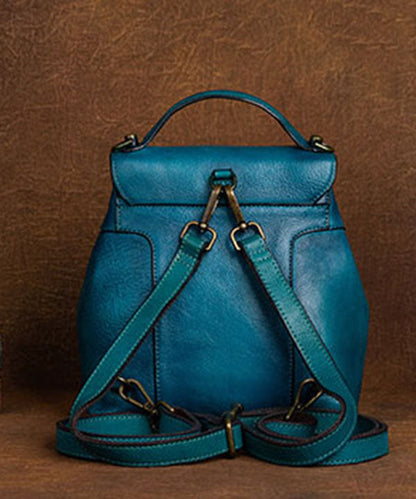 DIY Blaue orientalische Gemälde Kalbsleder Rucksack Tasche