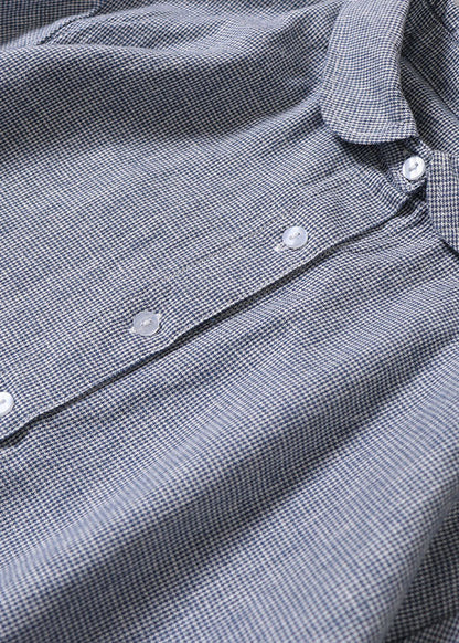 DIY Blau Peter Pan Kragen Knopf Baumwolle Urlaub Kleider Langarm