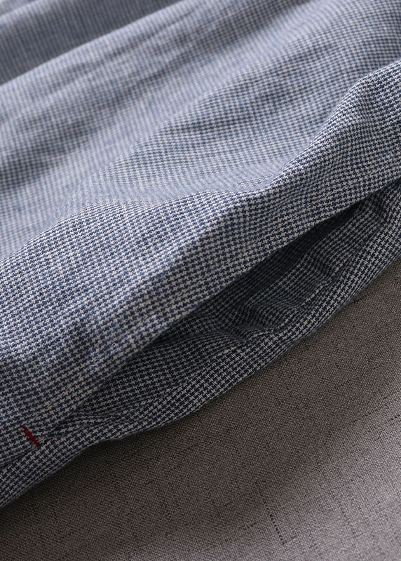 DIY Blau Peter Pan Kragen Knopf Baumwolle Urlaub Kleider Langarm