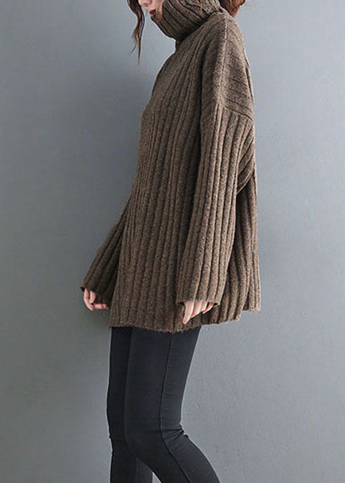 DIY Schokoladenrollkragen dicker Strickpullover Winter