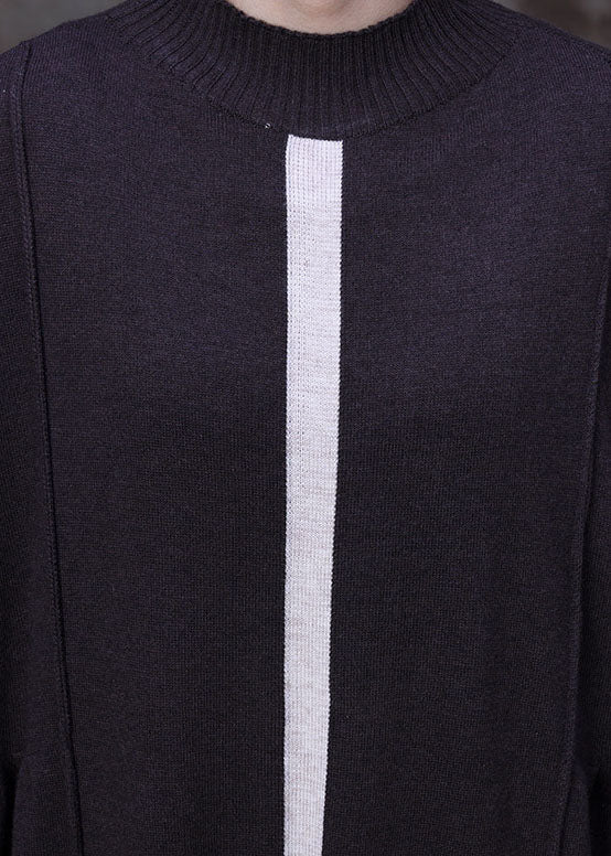 DIY Schokoladenbraune Wollstrick-Patchwork-Herbstkleider mit Fledermausflügelärmeln