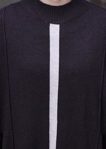 DIY Schokoladenbraune Wollstrick-Patchwork-Herbstkleider mit Fledermausflügelärmeln