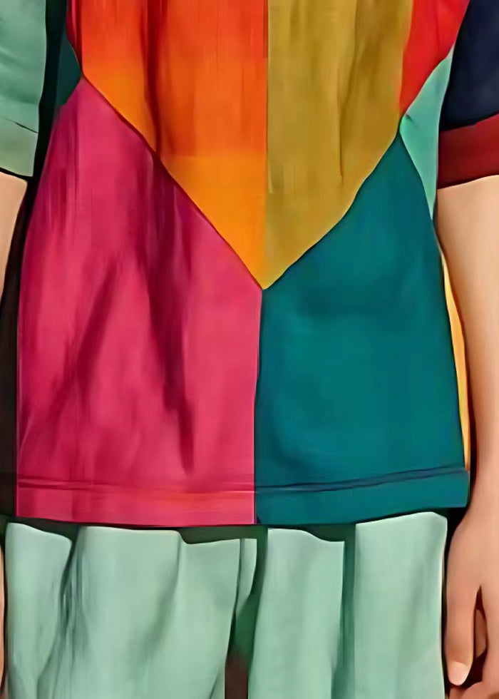 DIY Colorblock Oversize Patchwork Baumwolltop Sommer