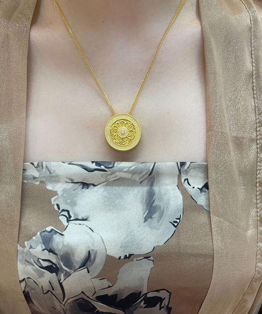 DIY Gold Sterling Silber Overgild Zirkon Runde Anhänger Halskette