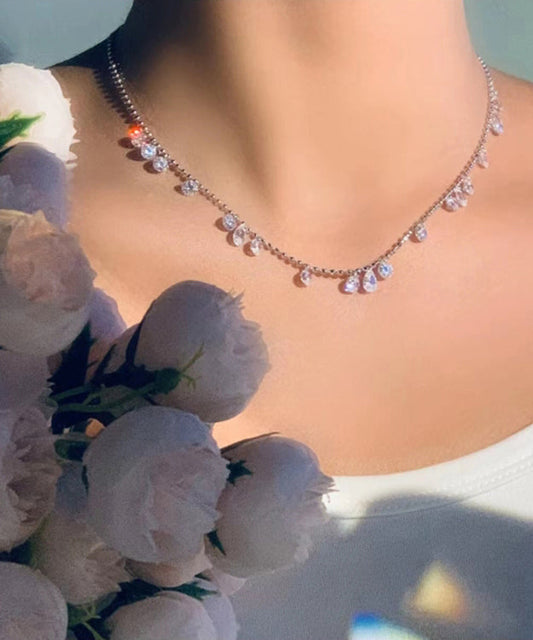 Collar de borlas de circonitas en plata de ley y oro DIY